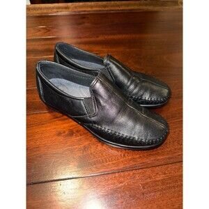 SAS Women Black Leather Loafer 6.5 W Shoe Tripad Comfort